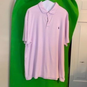 Polo pink and white stripe XXL shirt